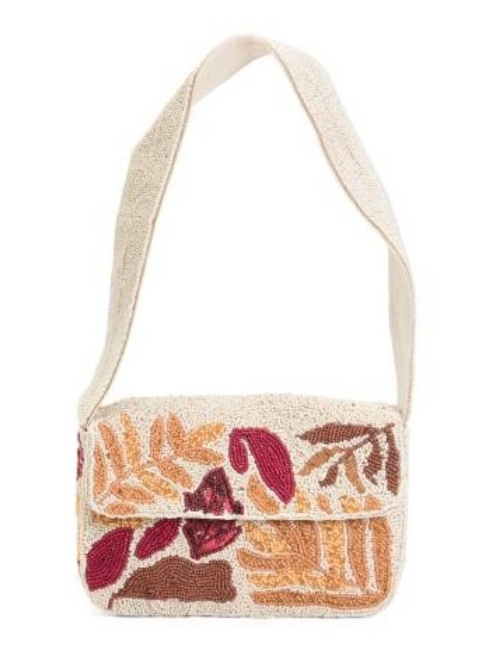SOL and MER Autumn Leaves Motif Beaded Shoulder Bag ☕🍂 - Picture 3 of 13